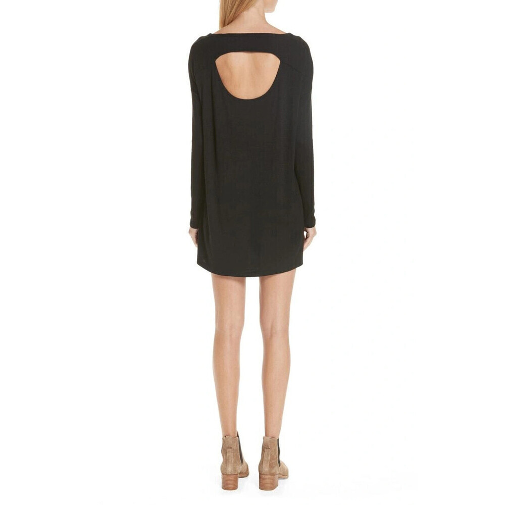 Rag & Bone Women's Long Sleeve Knit Cutout Back Tunic Dress In Black Size S - Picture 5 of 13